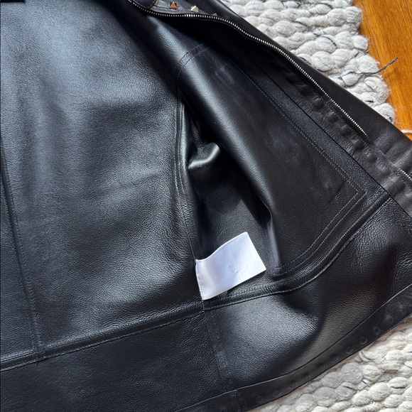 Valentino Black Studded Leather Jacket - Picture 7 of 8